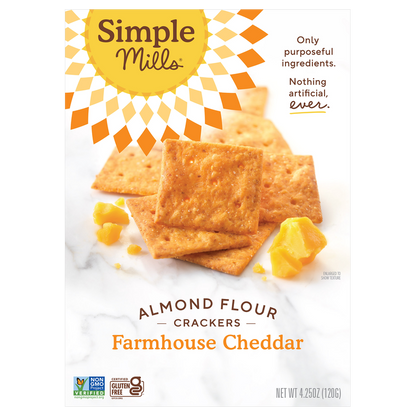 Simple Mills Farmhouse Cheddar Almond Flour Crackers 4.25oz