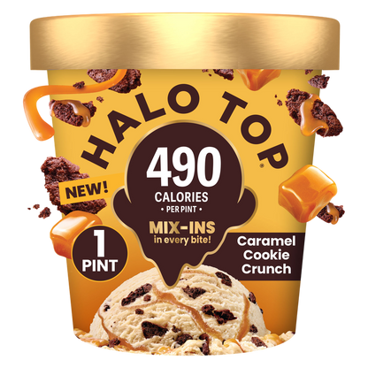 Halo Top Mix-In Caramel Dark Chocolate Cookie Crunch, 16 fl oz