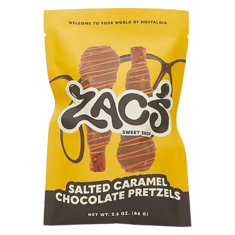 Zac's Sweet Shop Salted Caramel Chocolate Covered Pretzels, 2.6 oz