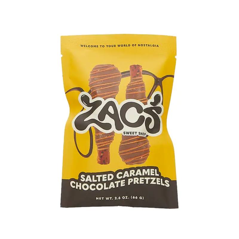 Zac's Sweet Shop Salted Caramel Chocolate Covered Pretzels, 2.6 oz