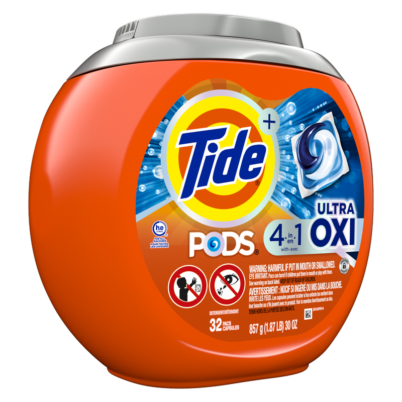 Tide PODS Liquid Laundry Detergent Pacs with Ultra Oxi 32ct