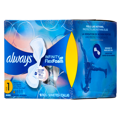 Always Regular Flow Unscented Pads with Wings Size 1 18ct