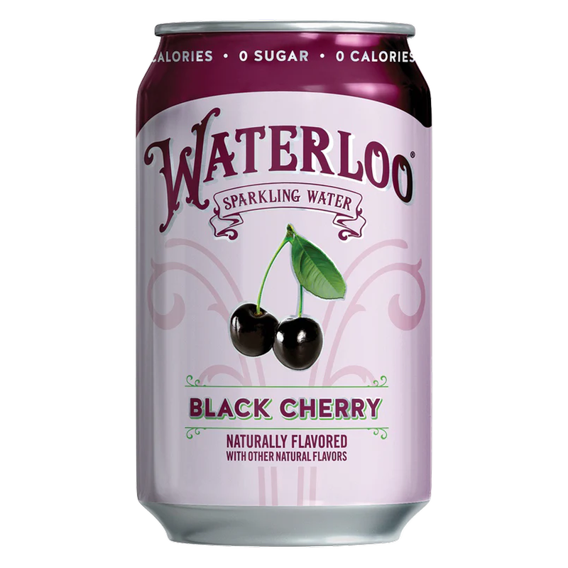 Waterloo 12pk Black Cherry Sparkling Water 12oz Can