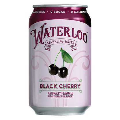 Waterloo 12pk Black Cherry Sparkling Water 12oz Can
