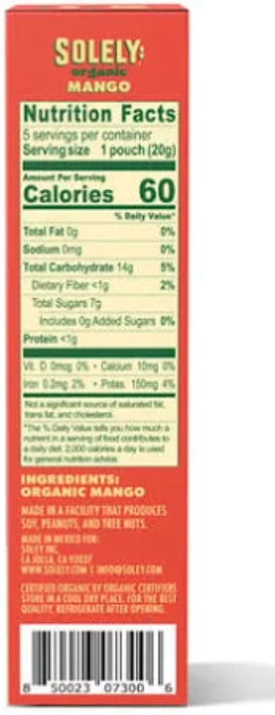 Solely Fruit Gummies Mango & Strawberry, 5ct