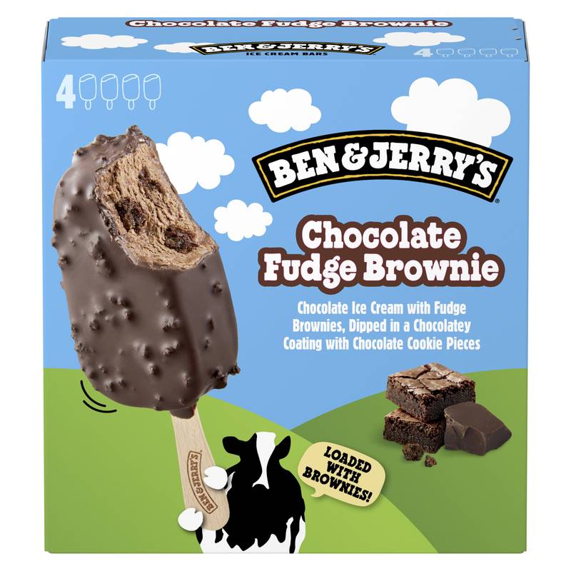Ben & Jerry's Chocolate Fudge Brownie Ice Cream Bars 4ct