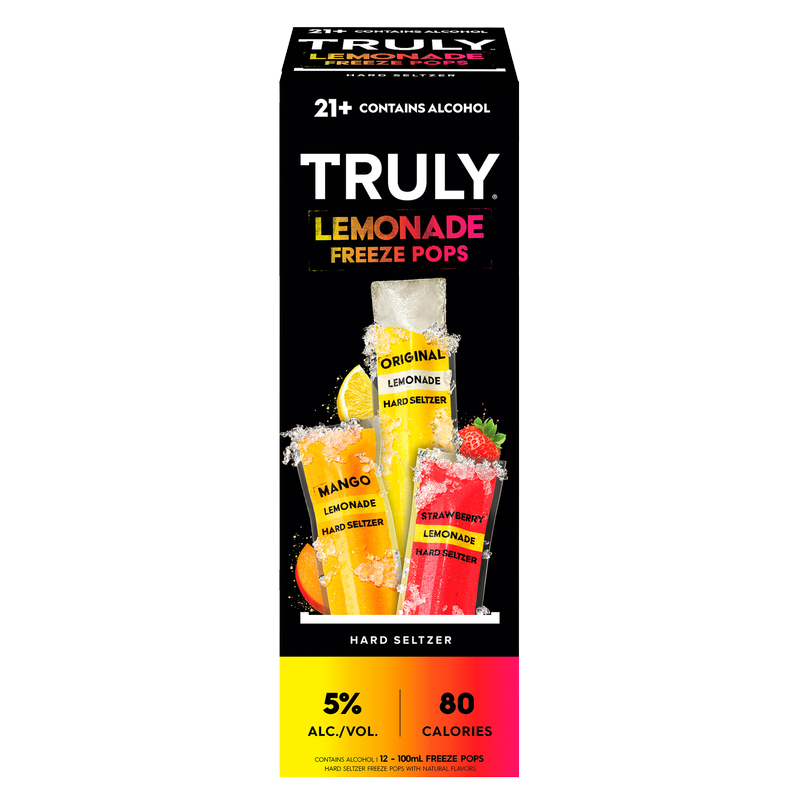 TRULY Hard Seltzer Lemonade Iced Pops 12pk 100ml Sleeve 5.0% ABV