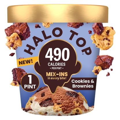 Halo Top Cookies & Brownies Light Ice Cream Pint, 16 fl oz