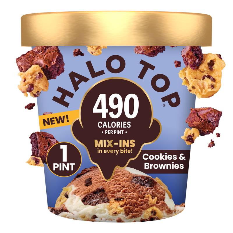 Halo Top Cookies & Brownies Light Ice Cream Pint, 16 fl oz