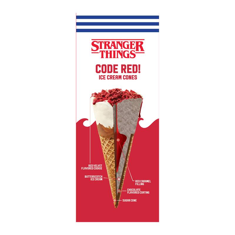 Stranger Things Code Red! Ice Cream Cones 4ct