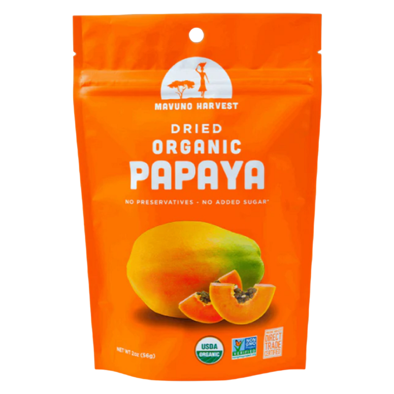 Mavuno Harvest Organic Unsweetened Dried Papaya, 2oz