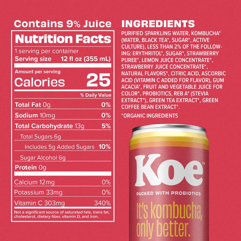 Koe Kombucha Starberry Lemonade