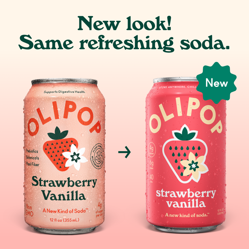 Olipop Strawberry Vanilla 4pk 12oz Can - XL Shelf Stable
