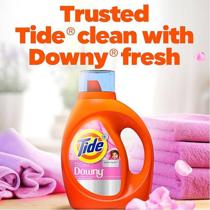 Tide Plus Boost of Ultra Downy Liquid Laundry Detergent, April Fresh Scent, 65 Loads, 92oz