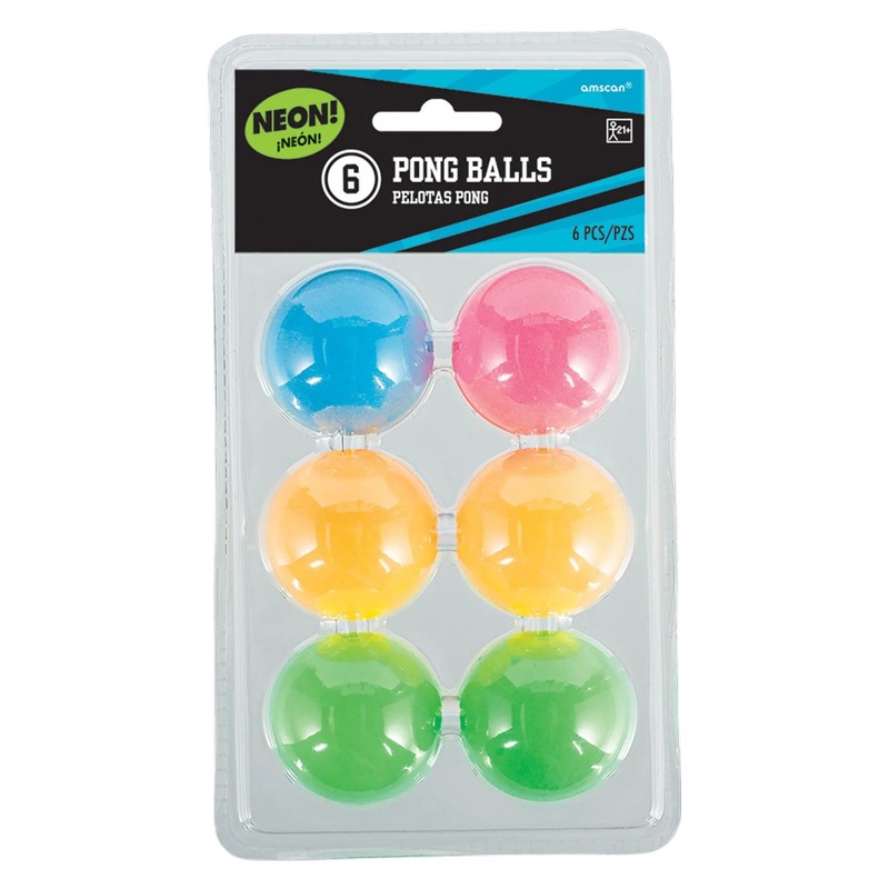 Amscan Neon Pong Balls 6 ct