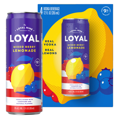 Loyal 9 Mixed Berry Lemonade 4k 12oz 9% ABV