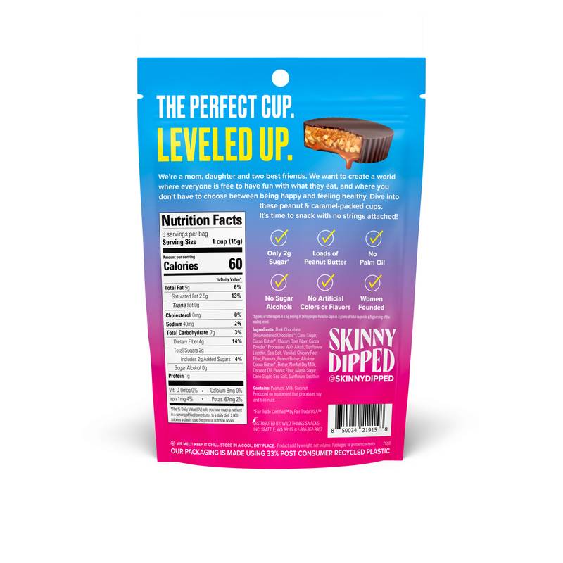 SkinnyDipped Caramel Peanut Paradise Cups, 3.17oz