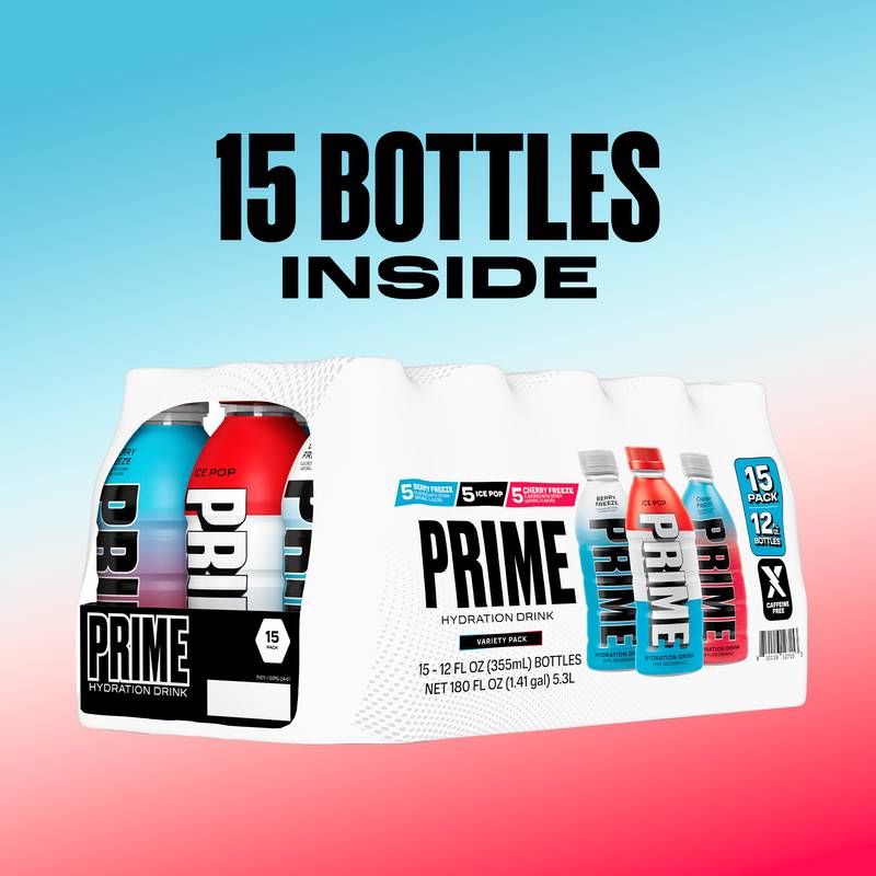 Prime Hydration Variety Pack 15pk 12oz Btl