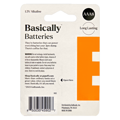 Basically 8ct AAA Alkaline Batteries