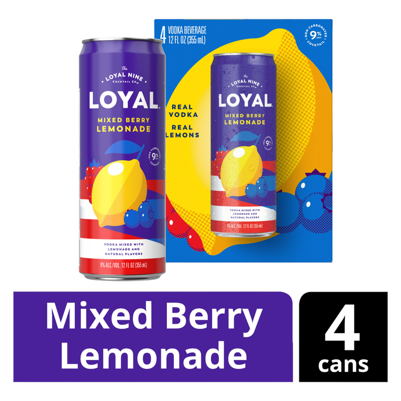 Loyal 9 Mixed Berry Lemonade 4k 12oz 9% ABV