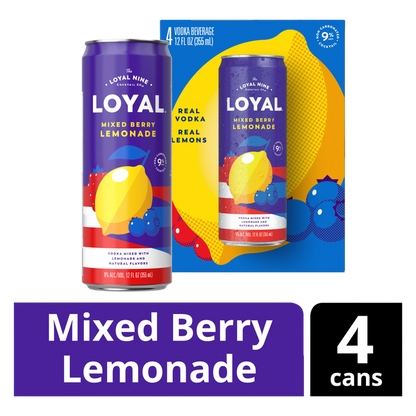 Loyal 9 Mixed Berry Lemonade 4k 12oz 9% ABV
