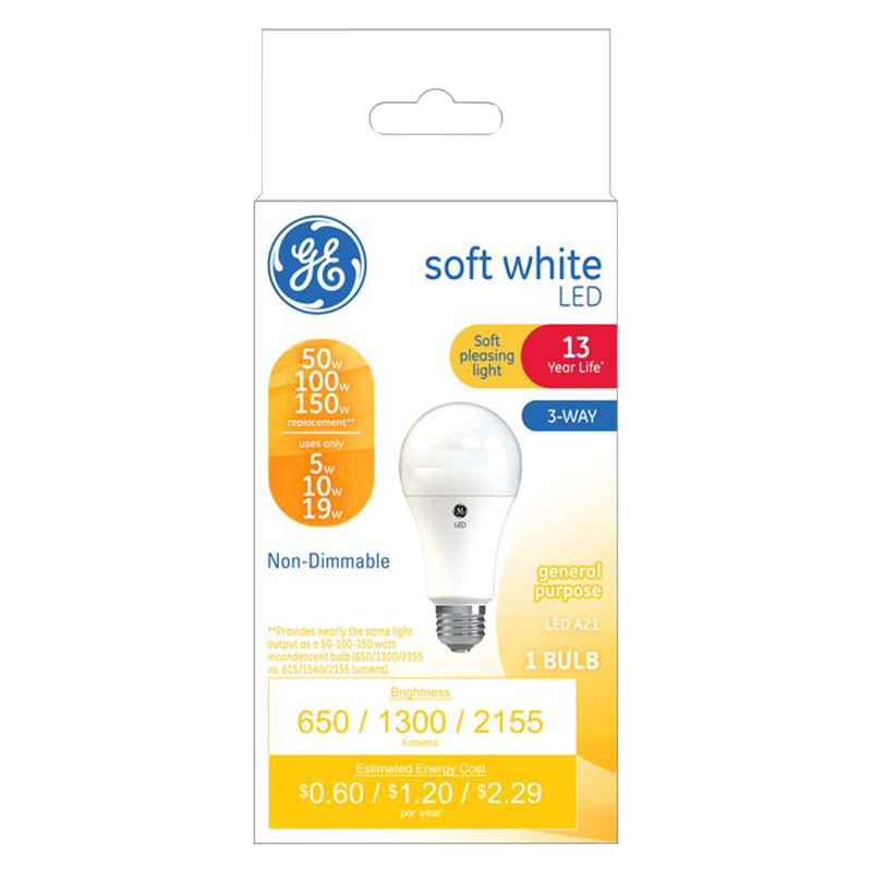 GW 3 Way Light Bulb Soft White 1pk