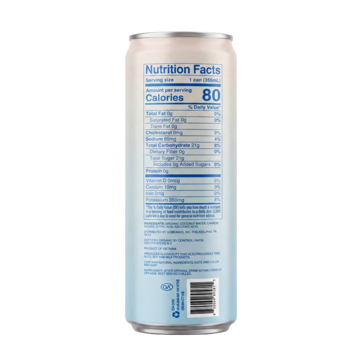 Good Nut Premium Organic Sparkling Coconut Water 11.8oz Can
