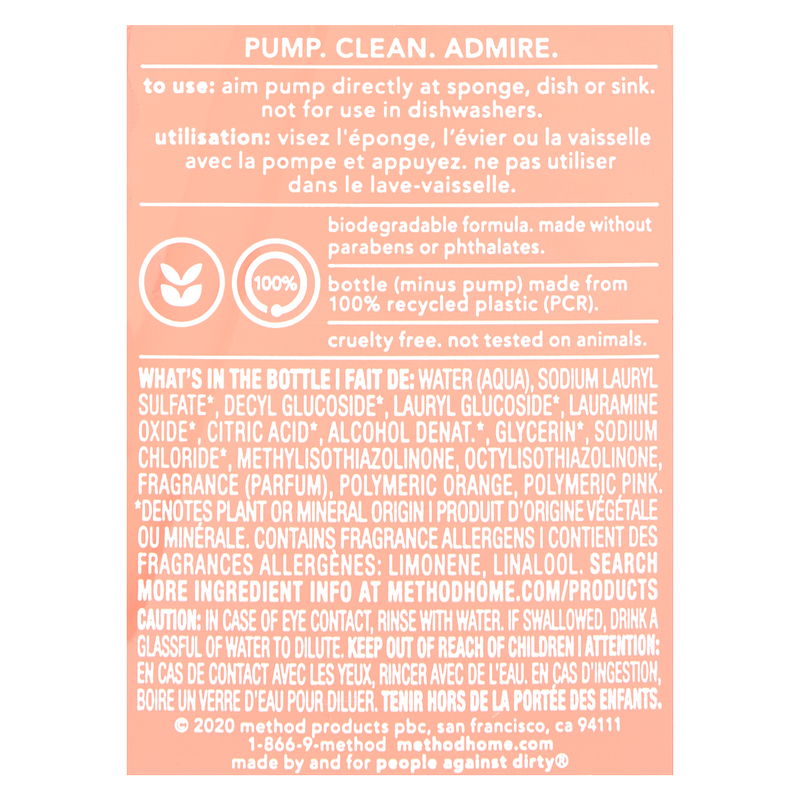 Method Dish Soap Clementine 18oz