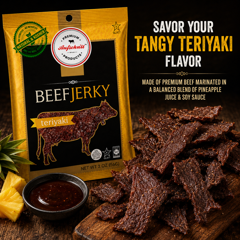 Aufschnitt Kosher Beef Jerky Teriyaki, 2oz