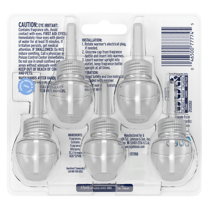 Glade Air Freshener Plug Ins Scented Oil Diffuser Refills, Clean Linen, 3.35 fl oz/5pk