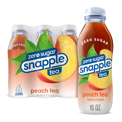 Snapple Zero Sugar Peach Tea 6pk 16oz Btl