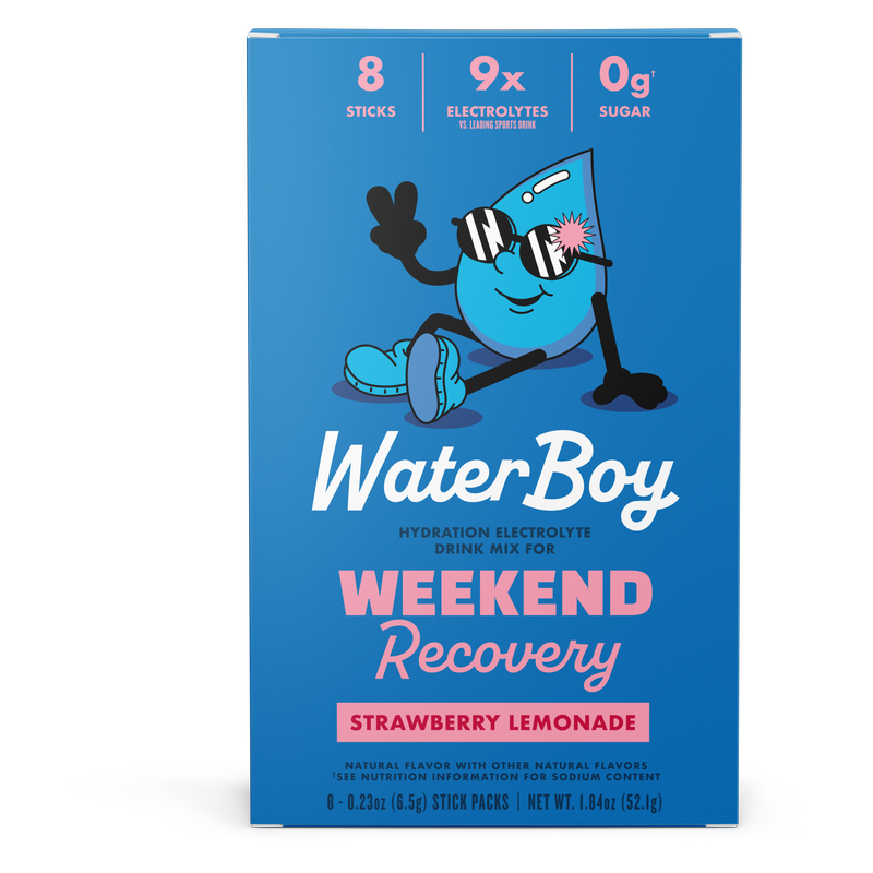 Waterboy Weekend Recovery, Strawberry Lemonade, 8ct