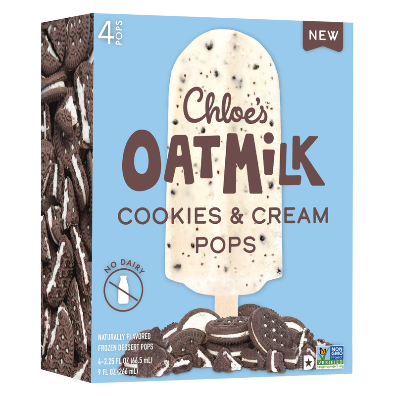Chloe's Frozen Oatmilk Cookies and Cream Non-Dairy Bars 4ct