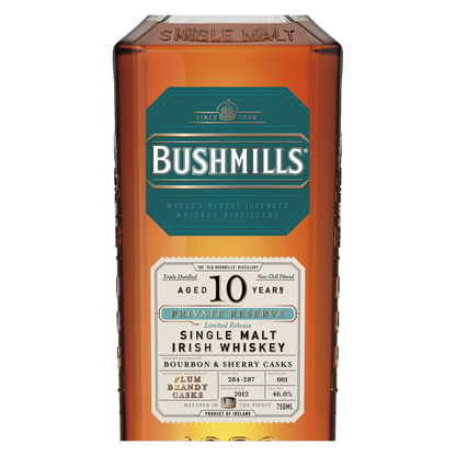 Bushmills Private Reserve Limited Release 10 Year Old: Plum Brandy Casks Irish Whiskey 750ml (92 Proof)