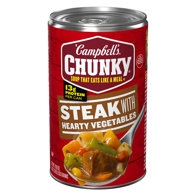 Campbell’s Chunky Soup, Steak With Hearty Vegetables Soup, 18.8oz