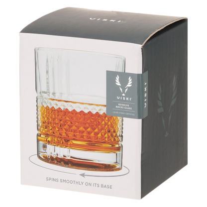 Viski Revolve Crystal Rocks Glass