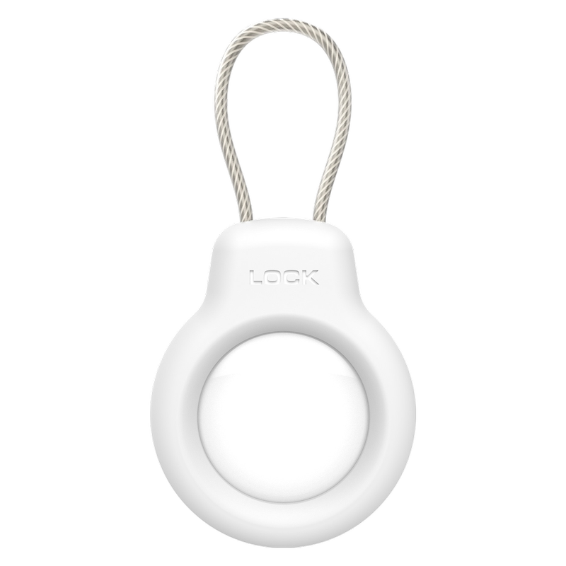 AirTag PC Rope Safety Lock Protective Case, White