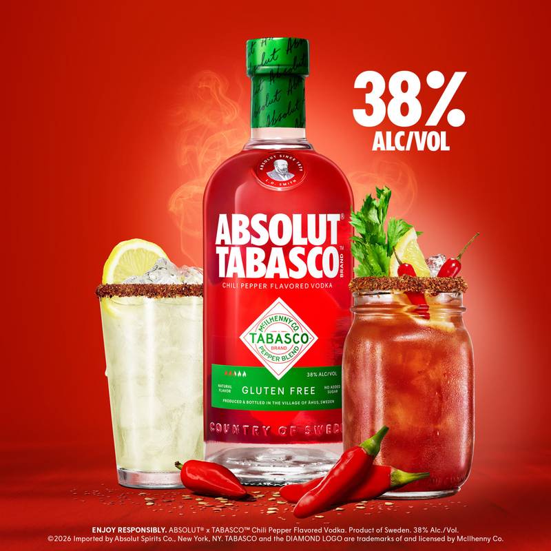 tobacco vodka Absolut Tabasco 2 Bottle Set Tito's Handmade Vodka / 750mL