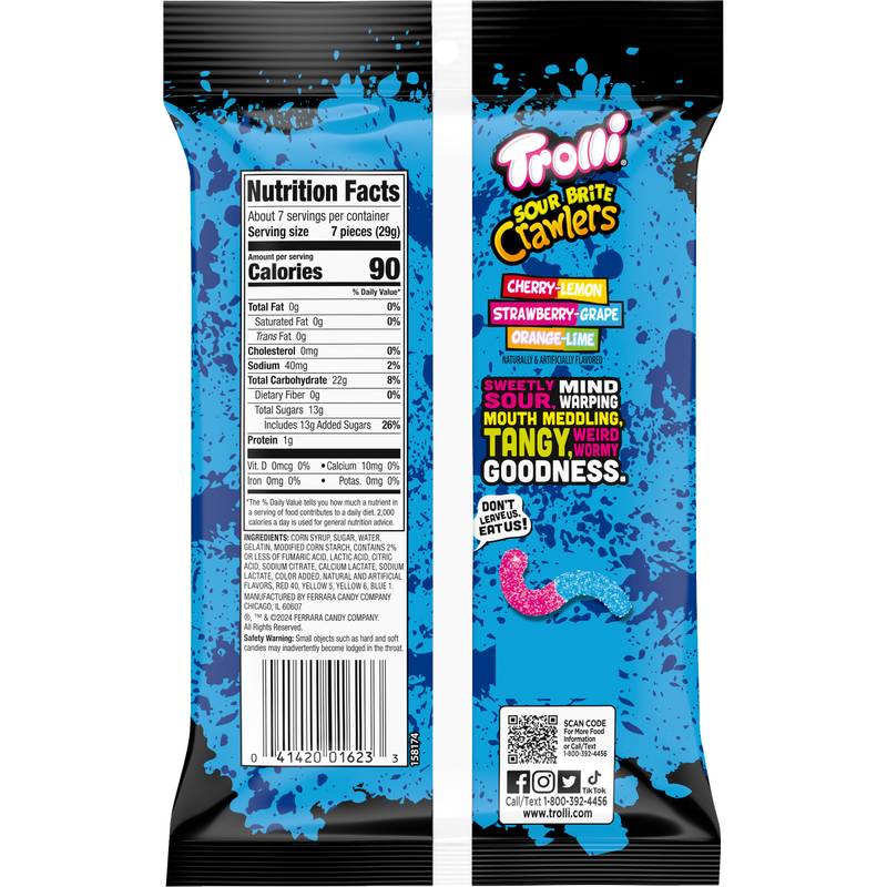 Trolli Sour Brite Crawlers Gummy Candy 7.2oz