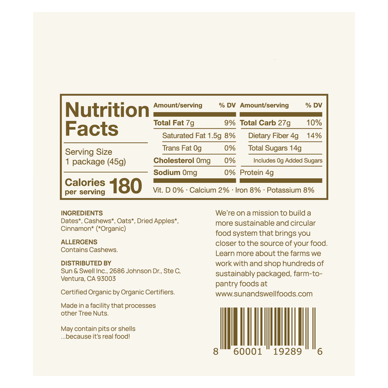Sun & Swell Apple Pie Energy Bites 1.6 oz Bag