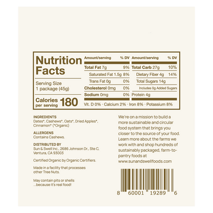Sun & Swell Apple Pie Energy Bites 1.6 oz Bag