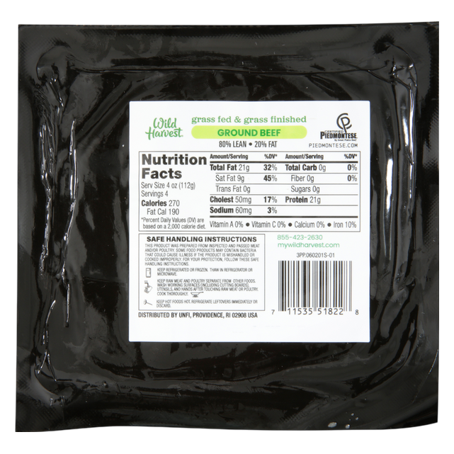 Grass Fed Ground Beef 80/20 - 1lb