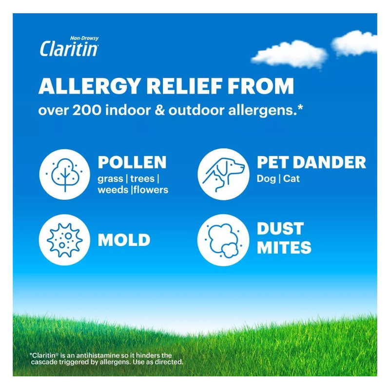 Claritin Allergy Relief 24 Hour Non-Drowsy Loratadine Liquid Gel, 10ct