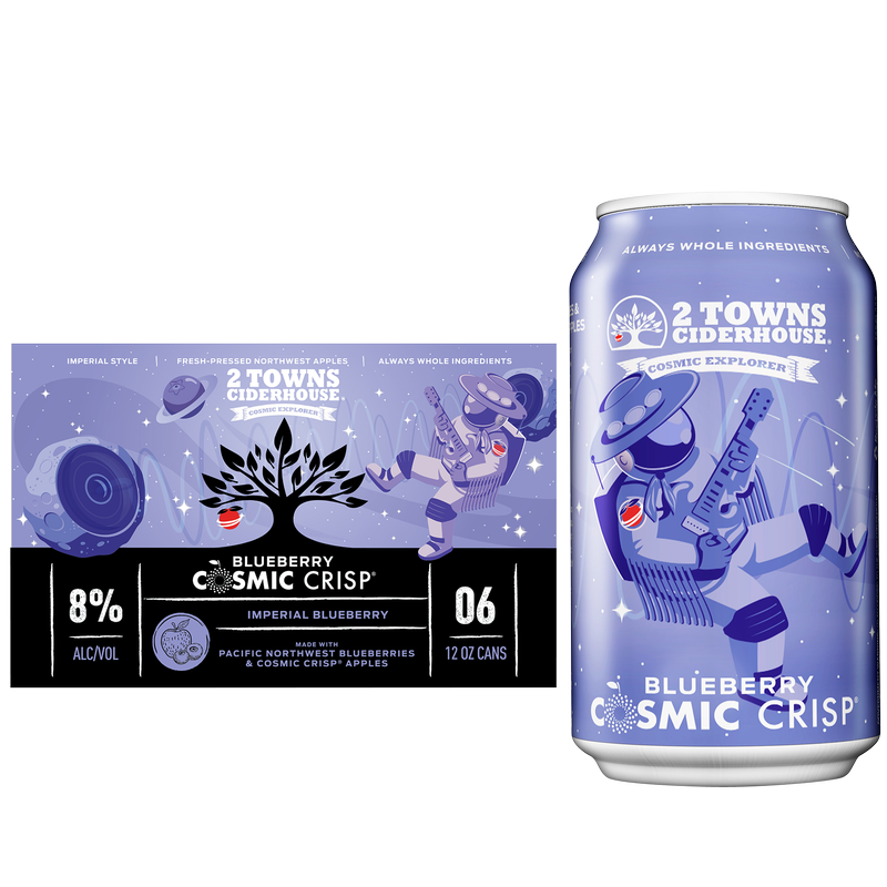 2 Towns Ciderhouse Blueberry Cosmic Crisp 6pk 12oz Cans