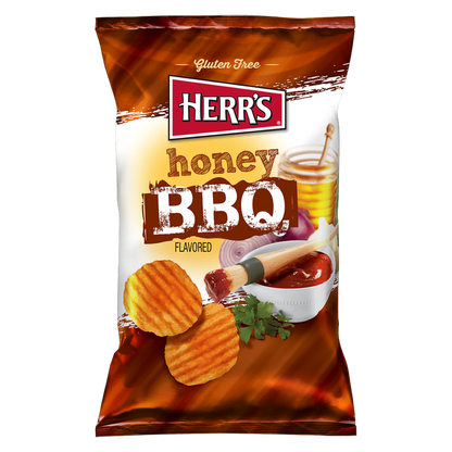 Herrs Honey BBQ Ripple Chips, 2.5oz