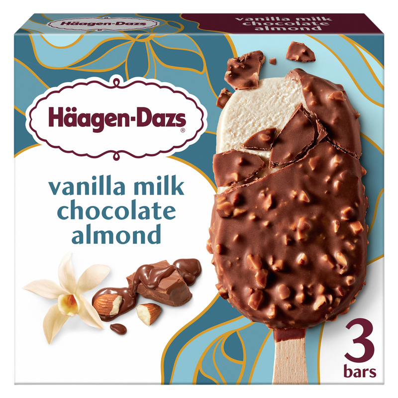 Haagen Dazs Vanilla Milk Chocolate Almond Ice Cream Bars, 3ct