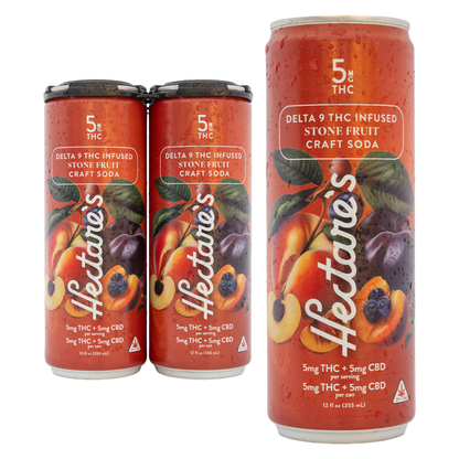 Hectare's THC 5mg Stone Fruit Craft Soda 4pk 12oz Can