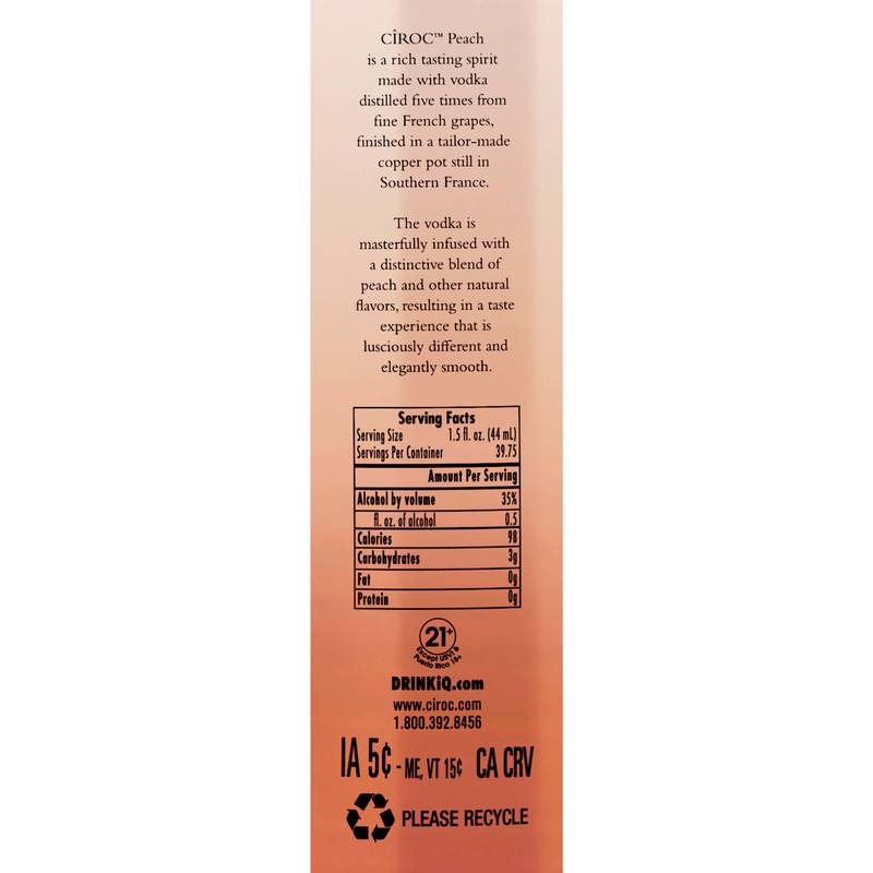 Ciroc Peach Vodka 1.75 Liter