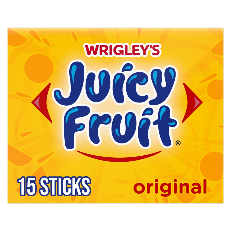 JUICY FRUIT Original Bubble Gum, Single Pack, 15 Stick