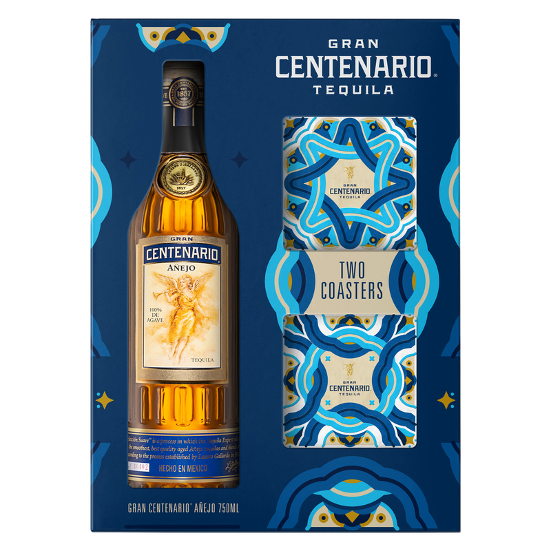 Gran Centenario Añejo with Two Ceramic Coasters Tequila 750ml (80 Proof)